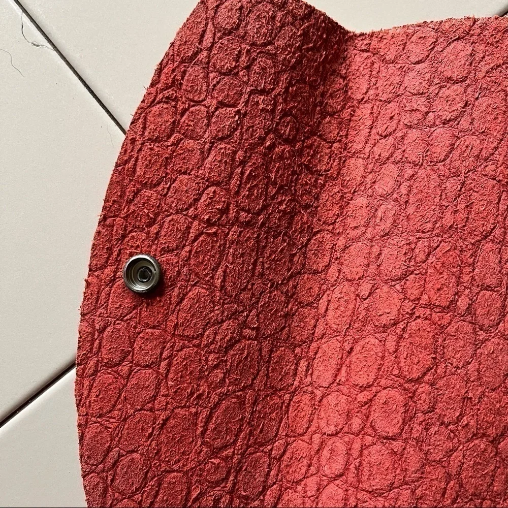 Leather Clutch Wallet in Red Brick